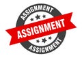 assignment sign. assignment round ribbon sticker. assignment Royalty Free Stock Photo