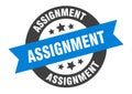 assignment sign. assignment round ribbon sticker. assignment Royalty Free Stock Photo