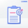 Assignment target and clipboard icon symbol. Dart, Productivity Checklist. Goal, Task Management, To Do List. Work Project Plan Royalty Free Stock Photo