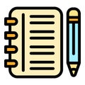 Assignment tools icon color outline vector Royalty Free Stock Photo