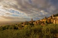 Assisi historic center in Umbria at sunset Royalty Free Stock Photo