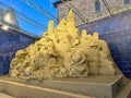 ASSISI, ITALY - DECEMBER 18, 2023: Details of original nativity scene made with sand in Assisi