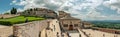 Outside the Basilica of San Francesco d'Assisi in Italy, panorama view of Assisi, the Umbria region, Italy Royalty Free Stock Photo