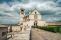 Classic view of famous Basilica of St. Francis of Assisi in beautiful spring day