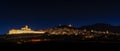 panorama nighttime view of the Basilica of San Francesco d\'Assisi