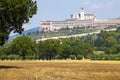 Assisi, Italy. View of the Basilica of San Francesco. Royalty Free Stock Photo