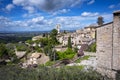 Assisi and its countryside wide panorama. Color image Royalty Free Stock Photo