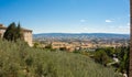 Assisi, one of the most beautiful small town in Italy. Landscape on the plain from the city center Royalty Free Stock Photo