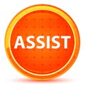 Assist Natural Orange Round Button Royalty Free Stock Photo