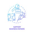 Assistance business owners blue gradient concept icon Royalty Free Stock Photo