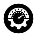 Assistance, dashboard, speed icon. Black vector sketch