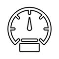 Assistance, dashboard, speed outline icon. Line art vector