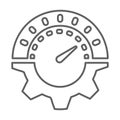 Assistance, dashboard, speed outline icon. Line vector design