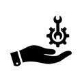 Assistance, fix, support icon. Black vector illustration Royalty Free Stock Photo
