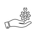Assistance, fix, support icon. Outline vector Royalty Free Stock Photo