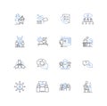 Assistant line icons collection. Support, Helper, Aide, Attendant, Facilitator, Guide, Organizer vector and linear