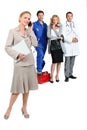 Assistant, mechanic, doctor and hairdresser. Royalty Free Stock Photo