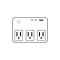assistant power strip smart cartoon vector illustration