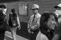 Assistants in the Asian subway. Tokyo, Russia, 04/05/2017