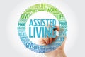 Assisted Living word cloud with marker, social concept background Royalty Free Stock Photo