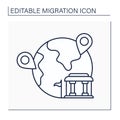 Assisted migration line icon