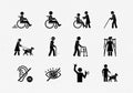 Assistive devices and accessibility symbols Royalty Free Stock Photo