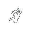 Assistive Listening Systems Symbol. deafness vector icon isolated on white background