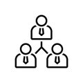 Black line icon for Associate, partner and colleague