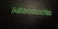 ASSOCIATES -Realistic Neon Sign on Brick Wall background - 3D rendered royalty free stock image