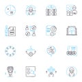 Association group linear icons set. Community, Nerk, Organization, Alliance, Society, Guild, Fellowship line vector and