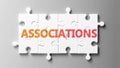 Associations complex like a puzzle - pictured as word Associations on a puzzle pieces to show that Associations can be difficult Royalty Free Stock Photo
