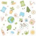 Associations Sustainable development. Collection icons. Earth Day and World Environment Day sustainable ecology concept. Royalty Free Stock Photo