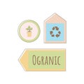 Associations and symbols Sustainability. environmental labels. Design on a white background for your purposes Icons for