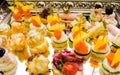Assorted Appetizers on a Silver Platter Royalty Free Stock Photo
