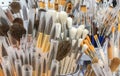 Assorted Artist Paint brushes. School and office supplies Royalty Free Stock Photo