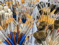 Assorted Artist Paint brushes. School and office supplies Royalty Free Stock Photo