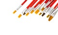 Assorted artists paint brushes isolated on a white background Royalty Free Stock Photo
