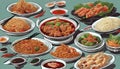 Assorted Asian Noodle Dishes and Dumplings