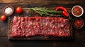 Assorted asian sliced raw wagyu beef for bbq chinese, japanese, korean cuisines