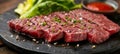 Assorted asian sliced raw wagyu beef selection for bbq delightful grilling experience