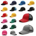 Assorted baseball caps isolated on white background Royalty Free Stock Photo