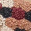 Form a striking mosaic showcasing the diversity and variety of bean Royalty Free Stock Photo