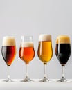 Assorted Beers in a Row Royalty Free Stock Photo