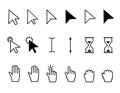 Assorted black and white cursor icons