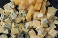 Assorted cubed cheese