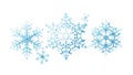 Assorted Blue Snowflakes Collection, Winter and Cold Season Elements, vector design Generative AI Royalty Free Stock Photo