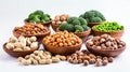 Assorted Bowls Filled With Different Types of Beans and Broccoli Royalty Free Stock Photo