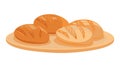 Assorted Bread Loaves on Serving Plate, Freshly Baked, vector design Generative AI Royalty Free Stock Photo