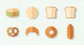 Assorted Bread and Pastry Illustrations Royalty Free Stock Photo
