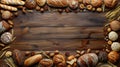 Assorted Bread Varieties on Wooden Table Royalty Free Stock Photo